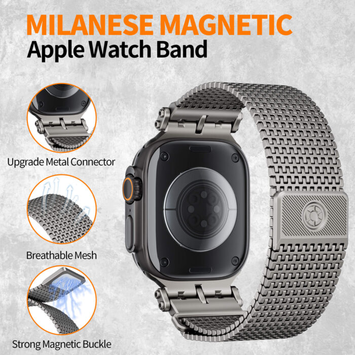 BXUXOHS Milanese Loop for Apple Watch Bands - Image 4