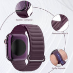 BXUXOHS Magnetic BraidedSolo Loop compatiblewith Apple Watch - Image 2