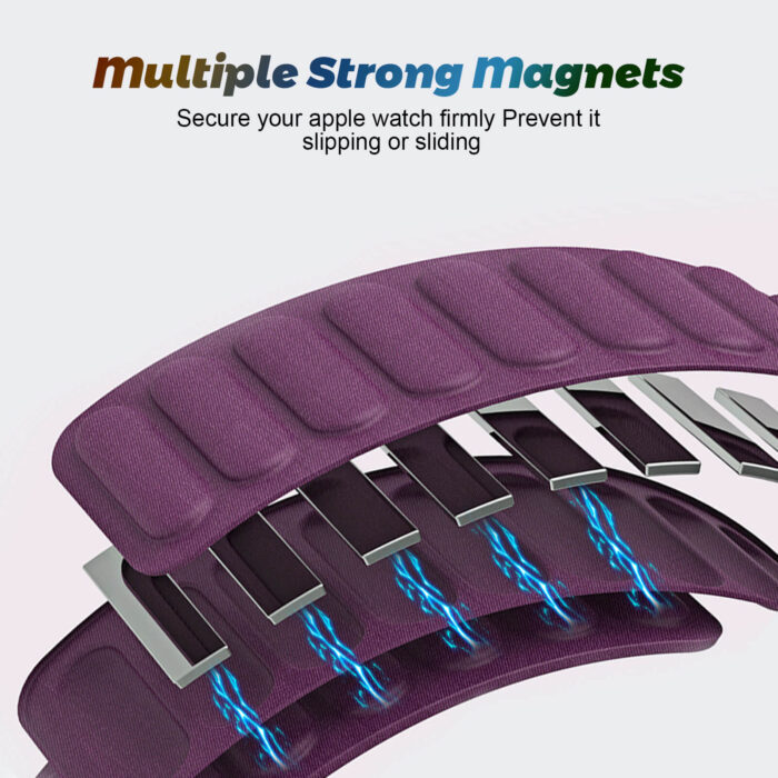BXUXOHS Magnetic BraidedSolo Loop compatiblewith Apple Watch - Image 3