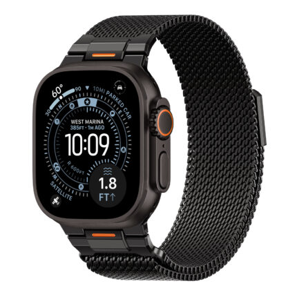Milanese Loop for Apple Watch Ultra 4/3/2 Band 49mm 40/41/42/44/45/46mm Men  Tactical Mecha Strap,Military-Grade Design,Magnetic Classy Metal Mesh Wristband,iWatch SE 2/3 Series 12/11/10/9/8/7/6/5/4/3