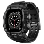 Rugged Case with Band for Apple Watch Ultra 2 3/Ultra 4 49mm Cover Men,Military-Grade Tactical Durable Case,Shockproof Metal Bumper,Mudproof Waterproof TPU Band Cover for iWatch Ultra 49,Gold