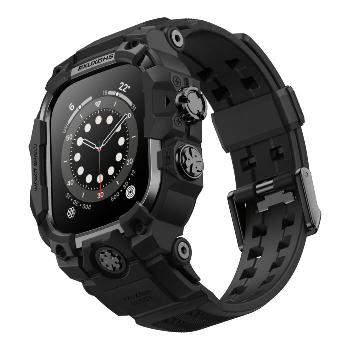 Rugged Case with Band for Apple Watch Ultra 2 3/Ultra 4 49mm Cover Men,Military-Grade Tactical Durable Case,Shockproof Metal Bumper,Mudproof Waterproof TPU Band Cover for iWatch Ultra 49,Gold - Image 2