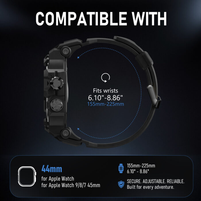 Rugged Case with Band for Apple Watch Ultra 2 3/Ultra 4 49mm Cover Men,Military-Grade Tactical Durable Case,Shockproof Metal Bumper,Mudproof Waterproof TPU Band Cover for iWatch Ultra 49,Gold - Image 6